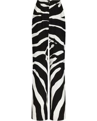 Dolce & Gabbana - Schlaghose aus Cady mit Zebra-Print - Lyst