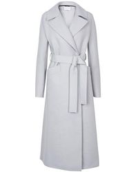Harris Wharf London Manteau long en laine pressée - Métallisé