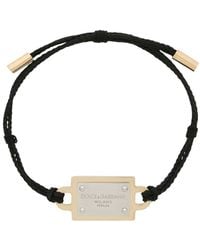 Dolce & Gabbana - Logo-plaque Cord Bracelet - Lyst