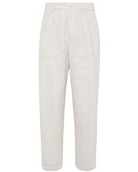 Brunello Cucinelli - Relaxed-Fit Chevron Trousers - Lyst
