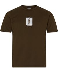 C.P. Company - T-Shirt Twisted Graphic aus mercerisiertem Jersey mit Logo 30/2 - Lyst
