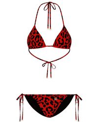 Dolce & Gabbana - Leopard-print Bikini Set - Lyst