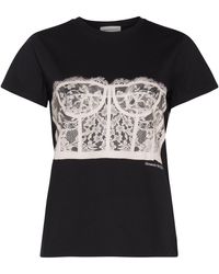 Alexander McQueen - T-shirt En Jersey De Coton Imprimé - Lyst
