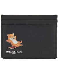 Maison Kitsuné Chillax Fox Card Holder - Black