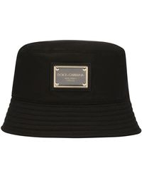 Dolce & Gabbana - Nylon Bucket Hat With Branded Plate - Lyst