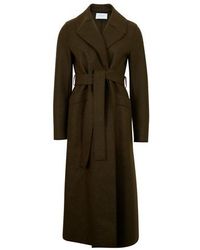 Harris Wharf London Manteau long en laine pressée - Vert