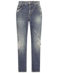 Dolce & Gabbana - Boyfriend Jeans With Rips - Lyst