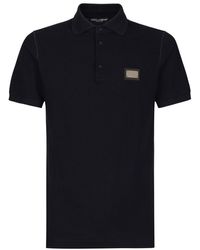 Dolce & Gabbana - Cotton Piqué Polo-Shirt With Branded Tag - Lyst