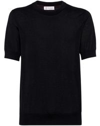 Brunello Cucinelli - Cotton-silk Knitted T-shirt - Lyst