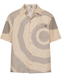 Loewe - Printed Linen Short-Sleeve Shirt - Lyst