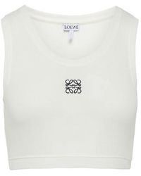 Loewe Cropped Anagram Tank Top - White