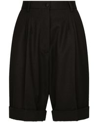 Dolce & Gabbana - Wool Gabardine Shorts - Lyst