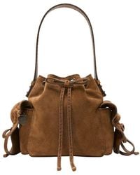 Acne Studios - Mini Multipocket Suede Bucket Bag - Lyst
