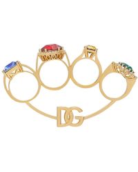Dolce & Gabbana - Glass Crystal Knuckleduster Ring - Lyst