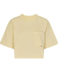 Bottega Veneta - Kurzes Jersey-T-Shirt mit V-Tasche - Lyst