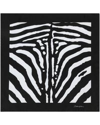 Dolce & Gabbana - Zebra-Print Twill Scarf (50 X 50) - Lyst