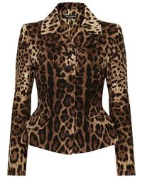 Dolce & Gabbana - Single-Breasted Double Crepe Jacket - Lyst