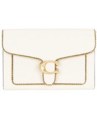 COACH Leather Tabby Polished Pebble Chain Clutch Os, in White - Lyst