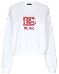 Dolce & Gabbana - Jersey Sweatshirt With Dg Patch - Lyst