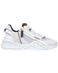 Fendi Black Nylon And Suede Low-tops | Lyst
