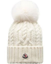 Moncler - Pom Pom Hat With Logo - Lyst