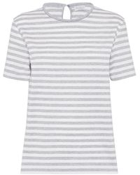 Brunello Cucinelli - Striped Jersey T-Shirt - Lyst