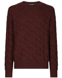 Dolce & Gabbana - 3d Silk Jacquard Round-neck Sweater - Lyst
