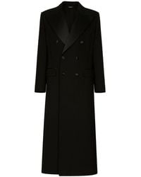 Dolce & Gabbana - Double-Breasted Stretch Wool Coat - Lyst