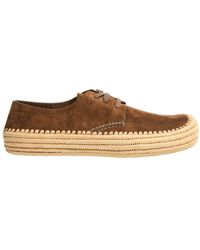 Loewe - Espadrilles Rio Aus Wildleder Und Raffiabast Mit Schnürung - Lyst