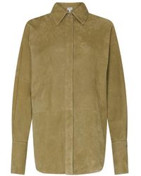 Loewe - Draped Suede Shirt - Lyst