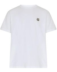 Maison Kitsuné - Short-Sleeved T-Shirt With Bold Fox Head Logo - Lyst