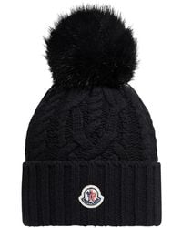 Moncler - Pom Pom Hat With Logo - Lyst