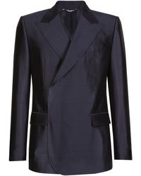 Dolce & Gabbana - Zweireihige Jacke aus Seide - Lyst