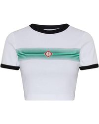 Casablancabrand - Logo Stripe T-Shirt - Lyst