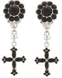 Dolce & Gabbana - Drop Earrings With Crosses - Lyst