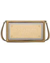 Dolce & Gabbana - Phone Bag With Branded Maxi-Plate - Lyst