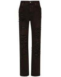 Dolce & Gabbana - Flared Jeans With Ripped Details - Lyst