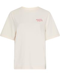 Maison Kitsuné - Kurzärmeliges T-Shirt mit Aufschrift - Lyst