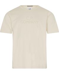 C.P. Company - T-Shirt Twisted aus mercerisiertem Jersey mit Logo 30/2 - Lyst