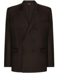 Dolce & Gabbana - Double-Breasted Silk Jacket - Lyst
