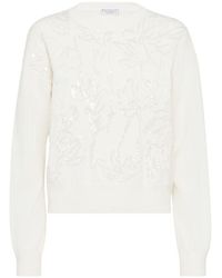 Brunello Cucinelli - Dazzling Embroidery Sweater - Lyst