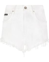 Dolce & Gabbana - Denim-Shorts mit Riss-Details - Lyst