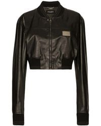 Dolce & Gabbana - Short Nappa Leather Bomber Jacket - Lyst