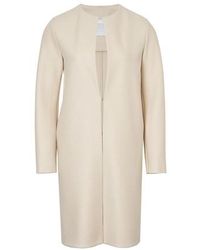 Harris Wharf London Manteau sans col en laine pressée - Neutre
