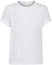 Brunello Cucinelli - Jersey Cotton T-Shirt With Superimposed Effect - Lyst