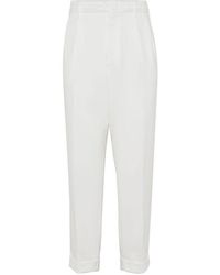 Brunello Cucinelli - Relaxed-Fit Twill Trousers - Lyst