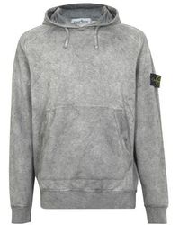 gray stone island hoodie