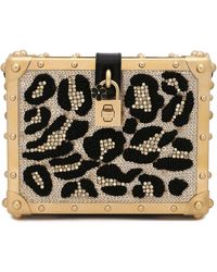 Dolce & Gabbana - Tasche Dolce Box aus Satin mit Stickerei - Lyst