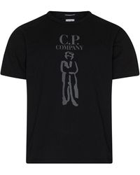 C.P. Company - 30/2 Mercerized Jersey Twisted British Sailor T-shirt With Logo - Lyst