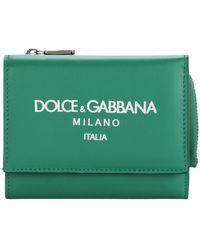 Dolce & Gabbana - Calfskin Wallet With Raised Logo - Lyst